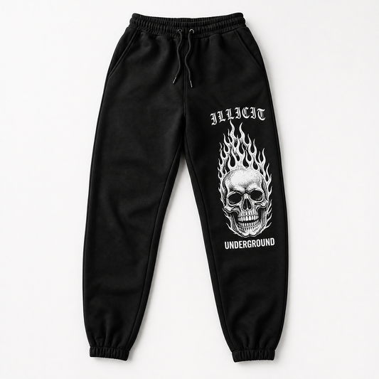 Flaming Skull Joggers